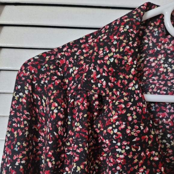 AQUA V-Neck Long Sleeve Shirt Blouse, Size S - Picture 6 of 11